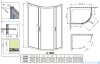 Radaway Premium Plus E Kabina prysznicowa 90x80 szkło fabric + brodzik Siros E Compact lewy + syfon 30492-01-06N